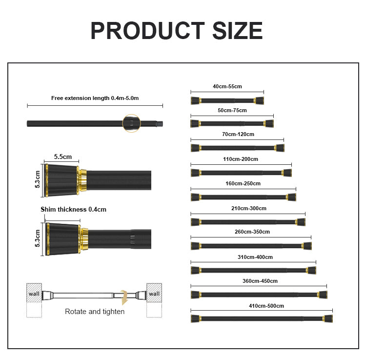 silvr gardintstang uden boring ø32mm - nem montering