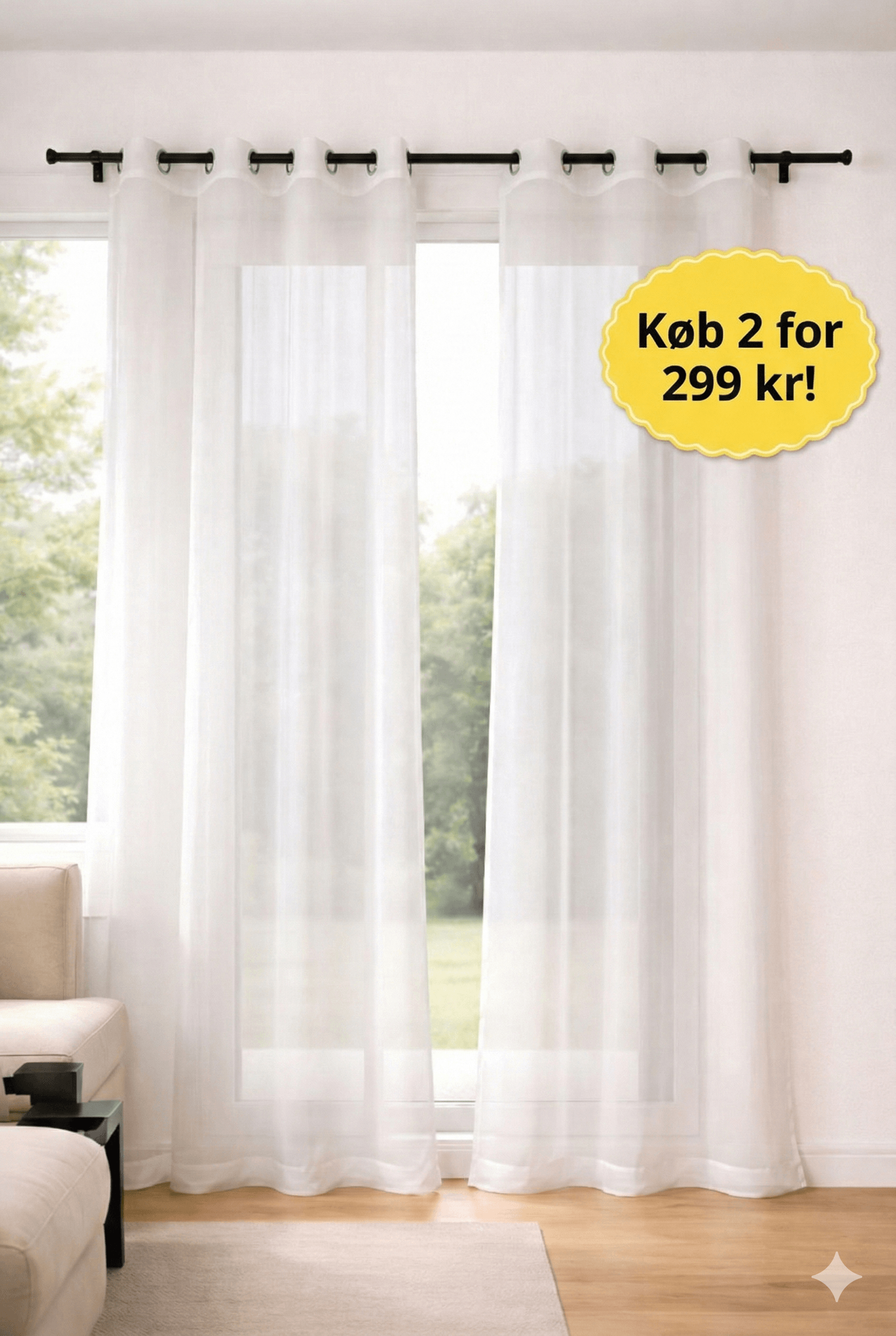 Premium Bløde Sheer Gardiner Nordisk Design Nord Interior