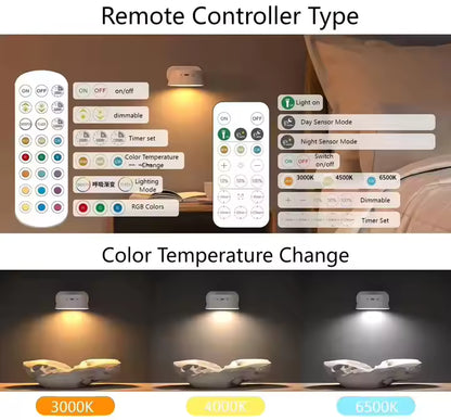 Magnetiske genopladelige touch væglamper. Trådløse LED væglamper med bevægelsessensor.